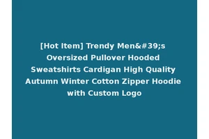 [Hot Item] Trendy Men's Oversized Pullover Hooded Sweatshirts Cardigan High Quality Autumn Winter Cotton Zipper Hoodie with Custom Logo