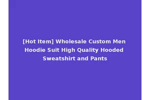 [Hot Item] Wholesale Custom Men Hoodie Suit High Quality Hooded Sweatshirt and Pants