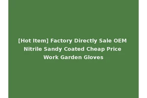 [Hot Item] Factory Directly Sale OEM Nitrile Sandy Coated Cheap Price Work Garden Gloves
