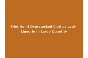 [Hot Item] Overstocked Clothes Lady Lingerie in Large Quantity