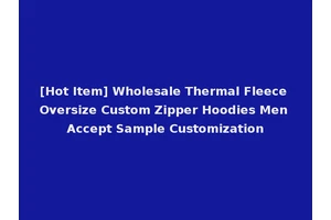 [Hot Item] Wholesale Thermal Fleece Oversize Custom Zipper Hoodies Men Accept Sample Customization