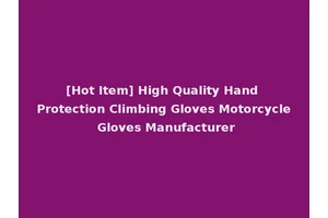 [Hot Item] High Quality Hand Protection Climbing Gloves Motorcycle Gloves Manufacturer