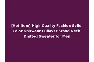 [Hot Item] High Quality Fashion Solid Color Knitwear Pullover Stand Neck Knitted Sweater for Men