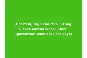 [Hot Item] High End Men′ S Long Sleeve Merino Wool T-Shirt Sportswear Seamless Base Layer