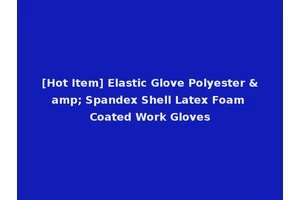 [Hot Item] Elastic Glove Polyester &amp; Spandex Shell Latex Foam Coated Work Gloves
