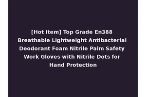 [Hot Item] Top Grade En388 Breathable Lightweight Antibacterial Deodorant Foam Nitrile Palm Safety Work Gloves with Nitrile Dots for Hand Protection