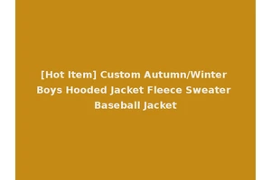 [Hot Item] Custom Autumn/Winter Boys Hooded Jacket Fleece Sweater Baseball Jacket