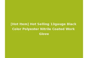 [Hot Item] Hot Selling 13gauge Black Color Polyester Nitrile Coated Work Glove
