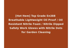 [Hot Item] Top Grade En388 Breathable Lightweight Oil Proof / Oil Resistant Nitrile Foam / Nitrile Dipped Safety Work Gloves with Nitrile Dots for Garden Cleaning