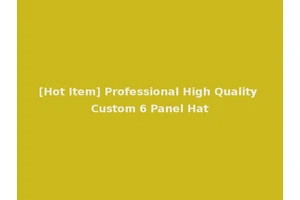 [Hot Item] Professional High Quality Custom 6 Panel Hat