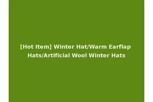[Hot Item] Winter Hat/Warm Earflap Hats/Artificial Wool Winter Hats
