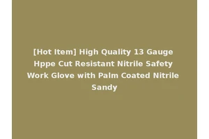 [Hot Item] High Quality 13 Gauge Hppe Cut Resistant Nitrile Safety Work Glove with Palm Coated Nitrile Sandy