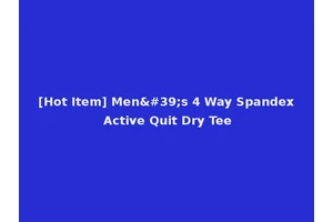 [Hot Item] Men's 4 Way Spandex Active Quit Dry Tee