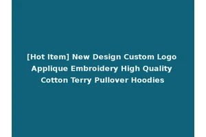 [Hot Item] New Design Custom Logo Applique Embroidery High Quality Cotton Terry Pullover Hoodies