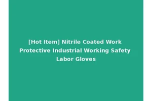 [Hot Item] Nitrile Coated Work Protective Industrial Working Safety Labor Gloves
