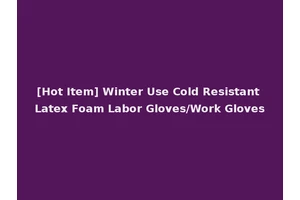 [Hot Item] Winter Use Cold Resistant Latex Foam Labor Gloves/Work Gloves