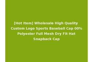 [Hot Item] Wholesale High Quality Custom Logo Sports Baseball Cap 00% Polyester Full Mesh Dry Fit Hat Snapback Cap
