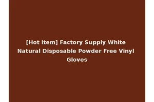[Hot Item] Factory Supply White Natural Disposable Powder Free Vinyl Gloves