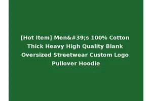 [Hot Item] Men's 100% Cotton Thick Heavy High Quality Blank Oversized Streetwear Custom Logo Pullover Hoodie