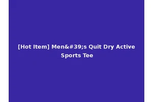 [Hot Item] Men's Quit Dry Active Sports Tee