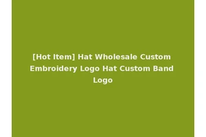 [Hot Item] Hat Wholesale Custom Embroidery Logo Hat Custom Band Logo