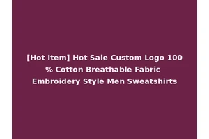 [Hot Item] Hot Sale Custom Logo 100% Cotton Breathable Fabric Embroidery Style Men Sweatshirts