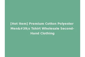 [Hot Item] Premium Cotton Polyester Men's Tshirt Wholesale Second-Hand Clothing