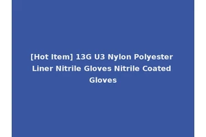 [Hot Item] 13G U3 Nylon Polyester Liner Nitrile Gloves Nitrile Coated Gloves