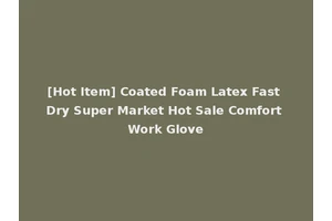 [Hot Item] Coated Foam Latex Fast Dry Super Market Hot Sale Comfort Work Glove