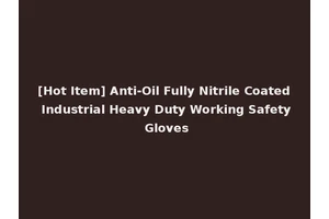 [Hot Item] Anti-Oil Fully Nitrile Coated Industrial Heavy Duty Working Safety Gloves