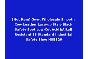 [Hot Item] Gww, Wholesale Smooth Cow Leather Lace-up Style Black Safety Boot Low-Cut Acid&Alkali Resistant S3 Standard Industrial Safety Shoe HSB326