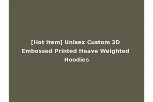 [Hot Item] Unisex Custom 3D Embossed Printed Heave Weighted Hoodies