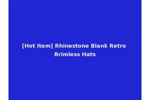 [Hot Item] Rhinestone Blank Retro Brimless Hats