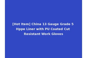 [Hot Item] China 13 Gauge Grade 5 Hppe Liner with PU Coated Cut Resistant Work Gloves