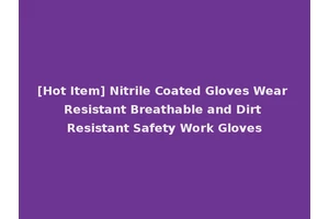 [Hot Item] Nitrile Coated Gloves Wear Resistant Breathable and Dirt Resistant Safety Work Gloves
