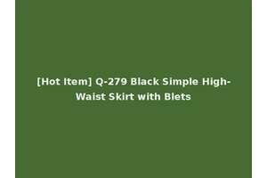 [Hot Item] Q-279 Black Simple High-Waist Skirt with Blets