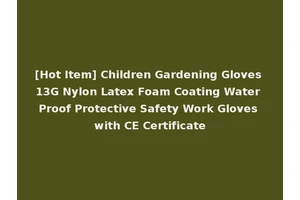 [Hot Item] Children Gardening Gloves 13G Nylon Latex Foam Coating Water Proof Protective Safety Work Gloves with CE Certificate