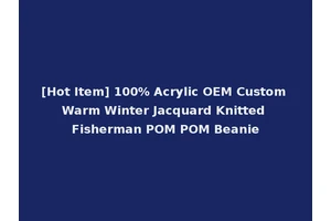 [Hot Item] 100% Acrylic OEM Custom Warm Winter Jacquard Knitted Fisherman POM POM Beanie
