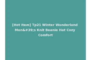 [Hot Item] Tp21 Winter Wonderland Men's Knit Beanie Hat Cozy Comfort