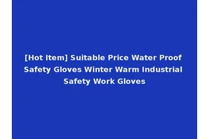 [Hot Item] Suitable Price Water Proof Safety Gloves Winter Warm Industrial Safety Work Gloves