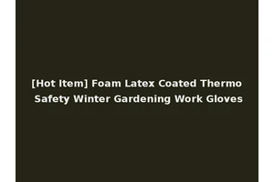 [Hot Item] Foam Latex Coated Thermo Safety Winter Gardening Work Gloves