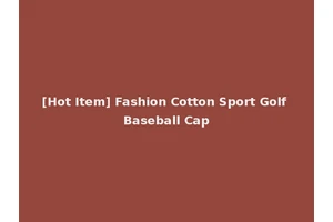 [Hot Item] Fashion Cotton Sport Golf Baseball Cap