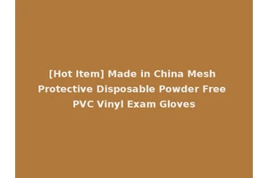 [Hot Item] Made in China Mesh Protective Disposable Powder Free PVC Vinyl Exam Gloves