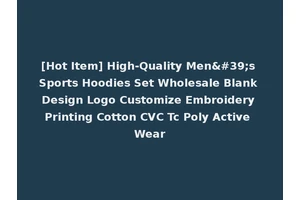 [Hot Item] High-Quality Men's Sports Hoodies Set Wholesale Blank Design Logo Customize Embroidery Printing Cotton CVC Tc Poly Active Wear
