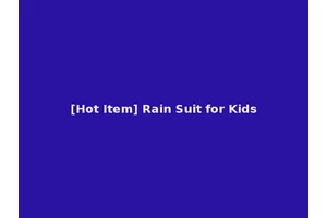 [Hot Item] Rain Suit for Kids
