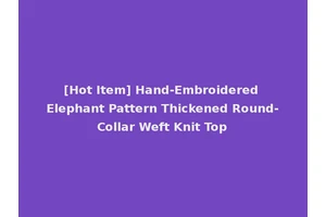 [Hot Item] Hand-Embroidered Elephant Pattern Thickened Round-Collar Weft Knit Top