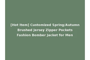 [Hot Item] Customized Spring/Autumn Brushed Jersey Zipper Pockets Fashion Bomber Jacket for Men