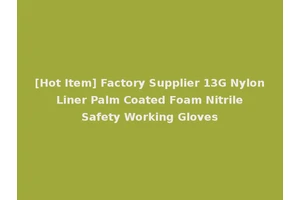 [Hot Item] Factory Supplier 13G Nylon Liner Palm Coated Foam Nitrile Safety Working Gloves
