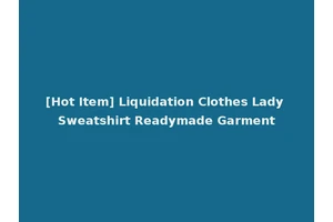 [Hot Item] Liquidation Clothes Lady Sweatshirt Readymade Garment