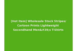 [Hot Item] Wholesale Stock Stripes/Cartoon Prints Lightweight Secondhand Men's T-Shirts